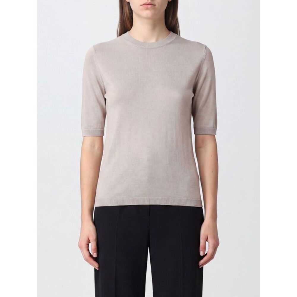 Max Mara Women Short-Sleeved Silk And Cashmere Knit Top Max Mara With Slim Fit